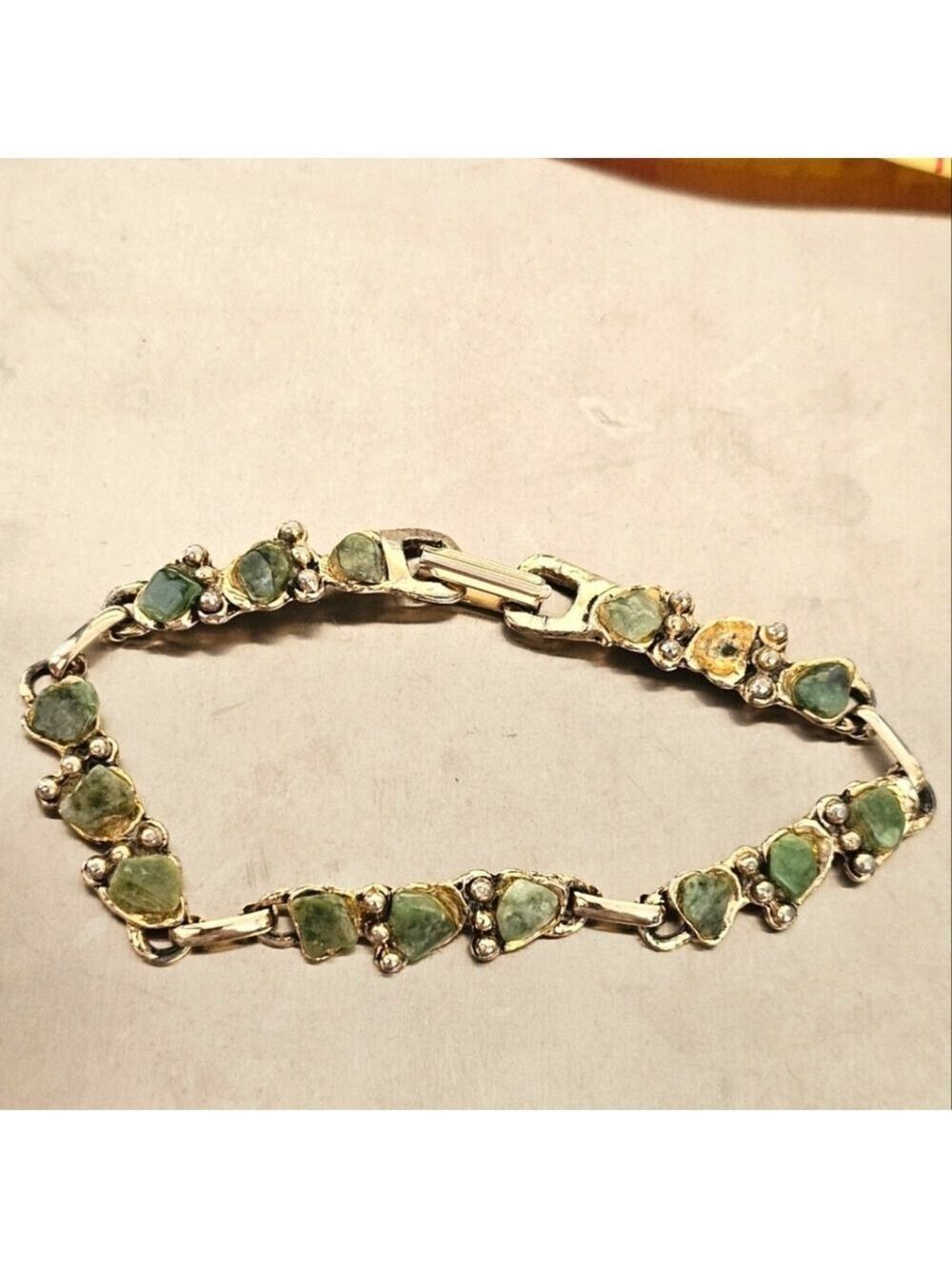 VINTAGE Jade Gold Link Braclet